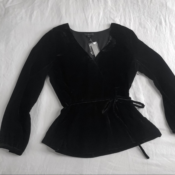 J. Crew Tops - J.CREW/ black velvet wrap blouse